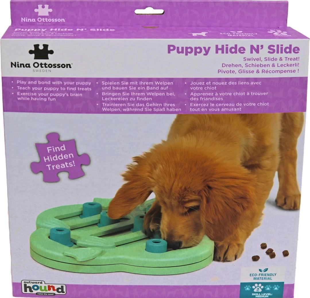 Nina Ottosson Puppy Hide N Slide Groen 2 Nina Ottosson Puppy Hide N Slide Groen - Afbeelding 2