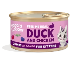 Edgard & Cooper Kattenvoer Kitten Eend & Kip Chunks 85 Gr