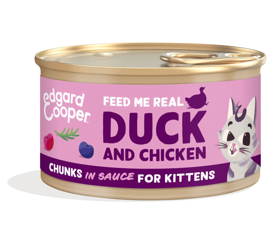 Edgard & Cooper Kattenvoer Kitten Eend & Kip Chunks 85 Gr 1 Edgard & Cooper Kattenvoer Kitten Eend & Kip Chunks 85 Gr
