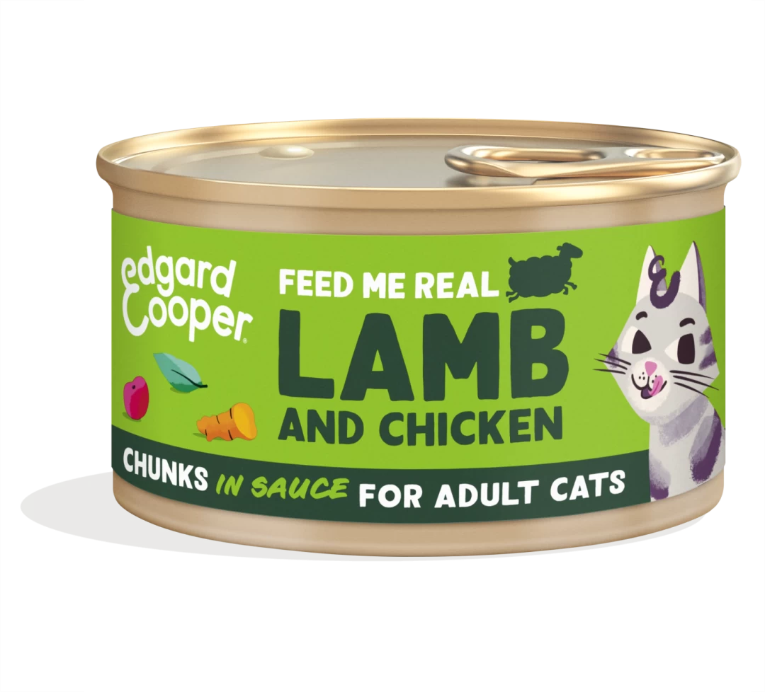 Edgard & Cooper Kattenvoer Lam & Kip Chunks 85 Gr 1 Edgard & Cooper Kattenvoer Lam & Kip Chunks 85 Gr