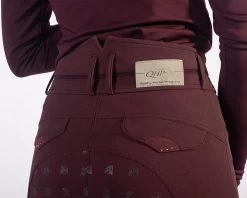 QHP Damesrijbroek Diamond Anti-slip Zitvlak Wine Red -Huisdier Korting Winkel 8459wro 3